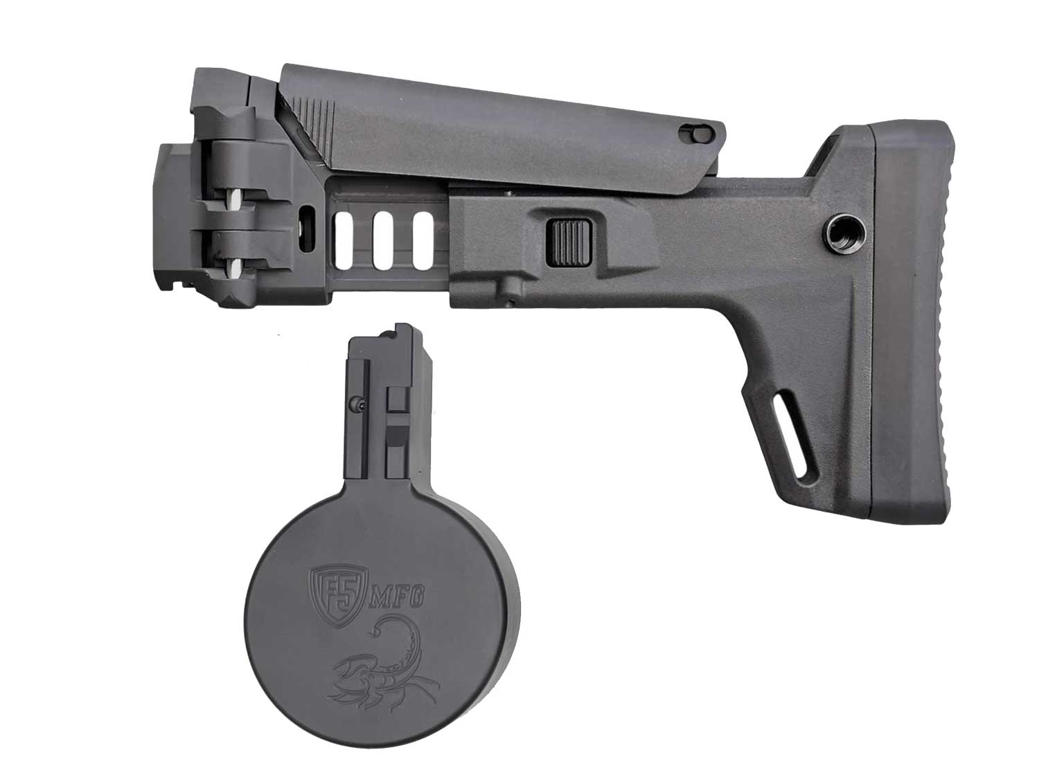 F5-ACR Gen 3 Stock + 50-Round Drum Magazine Bundle — CZ Scorpion EVO 3/3+